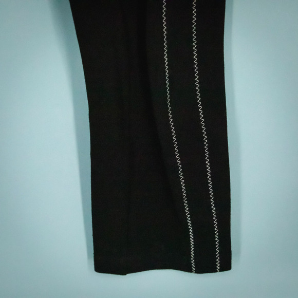 Sea New York Size 0 Black Contrast Stich Detail Crop Cropped Capri Length Viscos - Picture 2 of 6